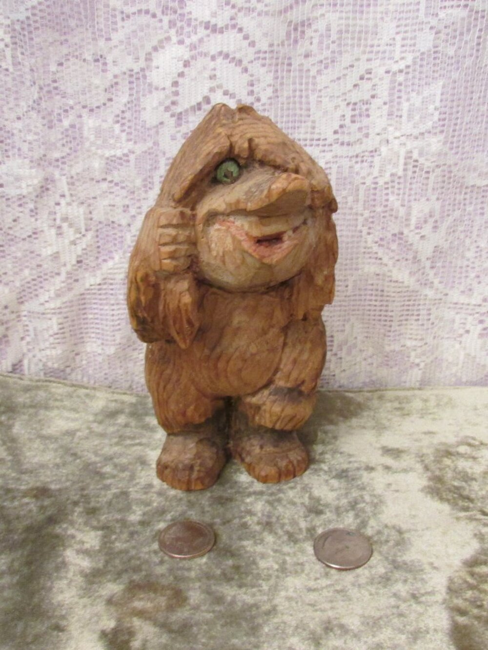 Vintage Primitive Hand Carved Troll Man Figure